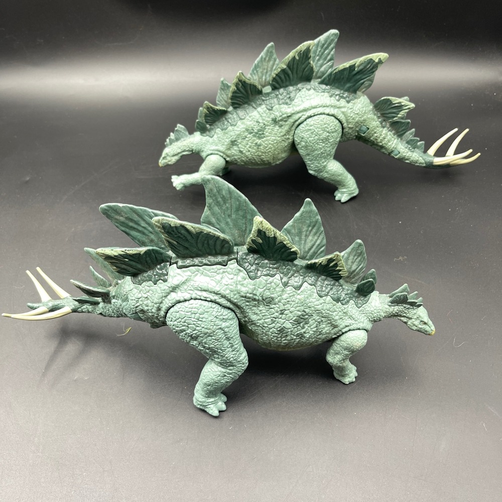 Jurassic World Mattel Stegosaurus Action Figure Set of 2 Green Dinosaur Toys